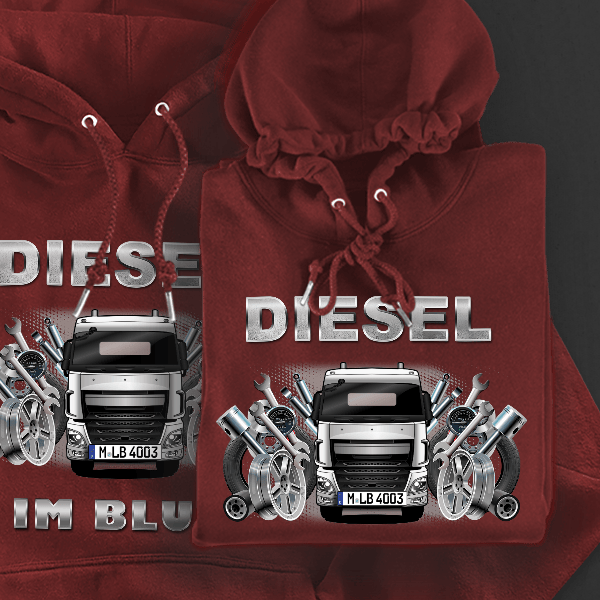 LKW 460 Hoodie für Damen u. Herren personalisiert mit deinem LKW u. Kennzeichen!