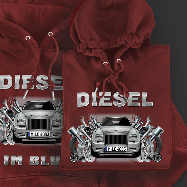 Phantom Coupe Hoodie für Damen u. Herren personalisiert mit deinem Auto u. Kennzeichen!