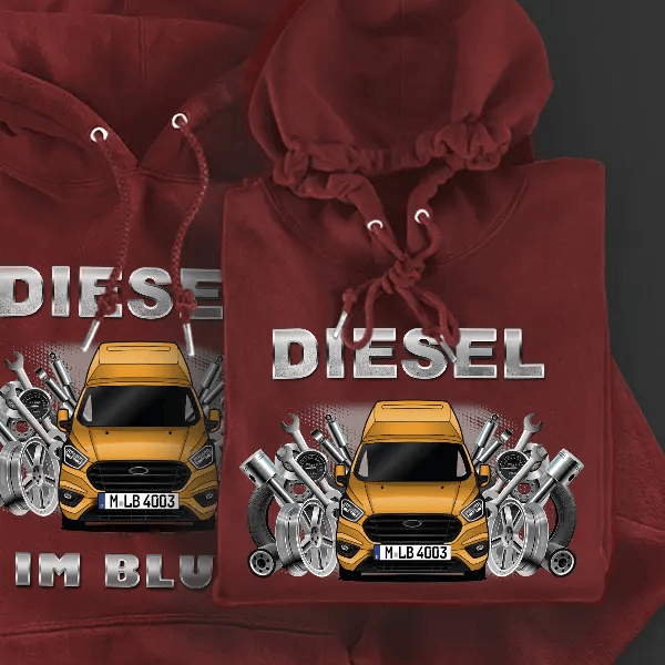 Nugget L1 Hochdach Hoodie für Damen u. Herren personalisiert mit deinem Wohnwagen u. Kennzeichen!