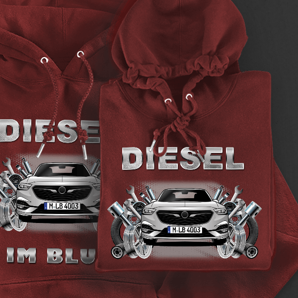 Insignia Grand Tourer Hoodie für Damen u. Herren personalisiert mit deinem Auto u. Kennzeichen!