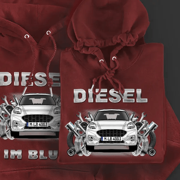 Puma ST Hoodie für Damen u. Herren personalisiert mit deinem Auto u. Kennzeichen!