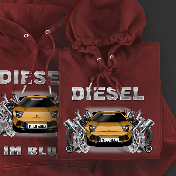 Murcielago Coupe Hoodie für Damen u. Herren personalisiert mit deinem Auto u. Kennzeichen!