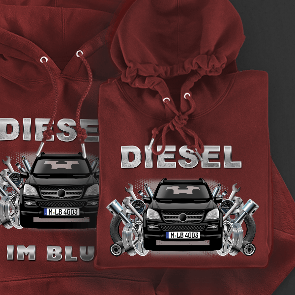GL Hoodie für Damen u. Herren personalisiert mit deinem Auto u. Kennzeichen!