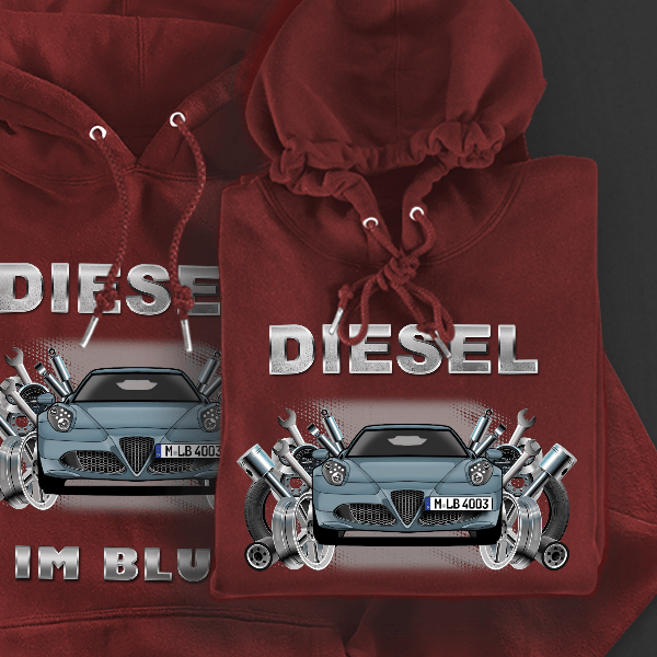 4C Spider Hoodie für Damen u. Herren personalisiert mit deinem Auto u. Kennzeichen!