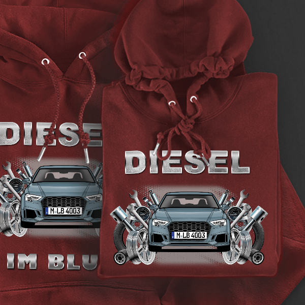 RS3 Sportback Hoodie für Damen u. Herren personalisiert mit deinem Auto u. Kennzeichen!
