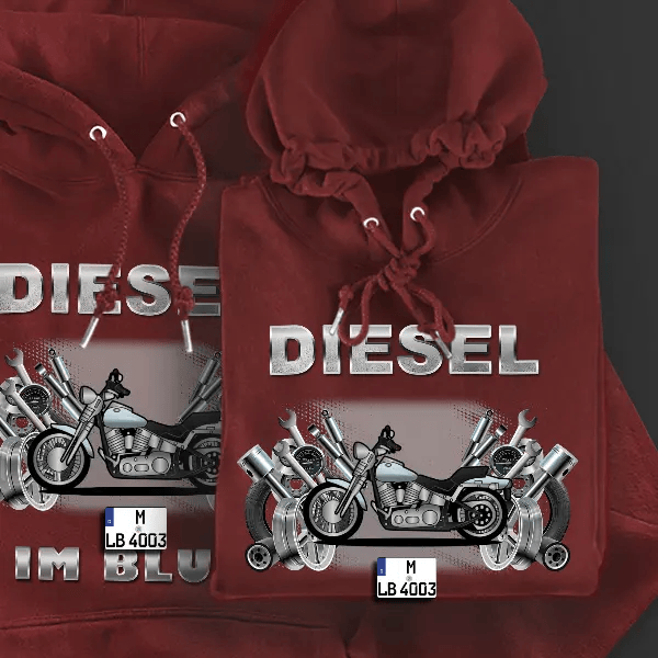 FXST Softail Hoodie für Damen u. Herren personalisiert mit deinem Motorrad u. Kennzeichen!