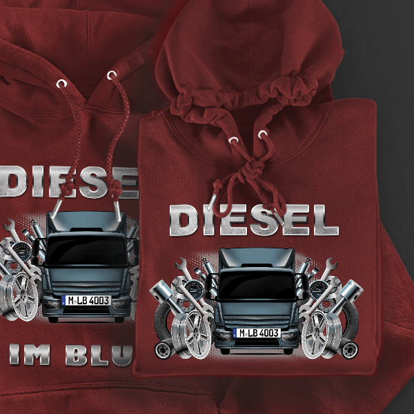 Atego Hoodie für Damen u. Herren personalisiert mit deinem LKW u. Kennzeichen!