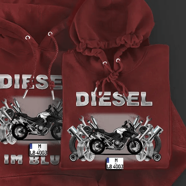 Tiger 1200 GT Explorer Hoodie für Damen u. Herren personalisiert mit deinem Motorrad u. Kennzeichen!