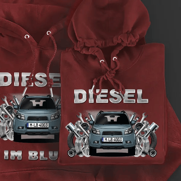 Terios Adventure Hoodie für Damen u. Herren personalisiert mit deinem Auto u. Kennzeichen!