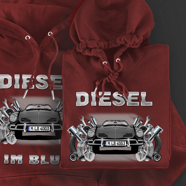 Karmann Ghia Hoodie für Damen u. Herren personalisiert mit deinem Auto u. Kennzeichen!