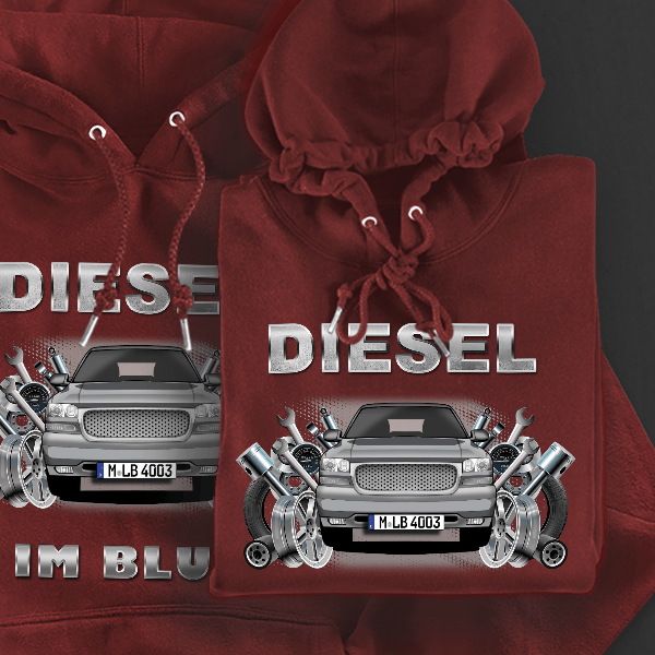 Yukon XL Hoodie für Damen u. Herren personalisiert mit deinem Auto u. Kennzeichen!