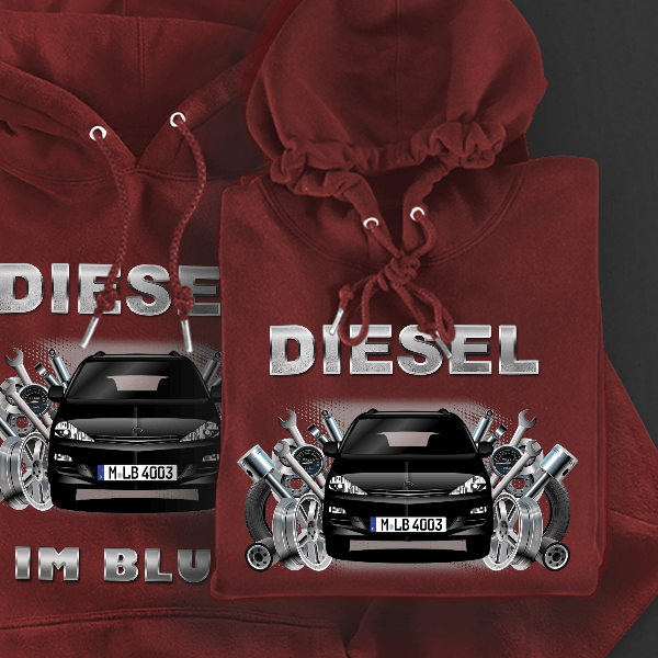 Previa Hoodie für Damen u. Herren personalisiert mit deinem Auto u. Kennzeichen!
