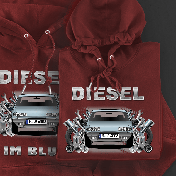 SD (5-Türer) Hoodie für Damen u. Herren personalisiert mit deinem Auto u. Kennzeichen!