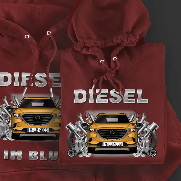 CX-9 Hoodie für Damen u. Herren personalisiert mit deinem Auto u. Kennzeichen!