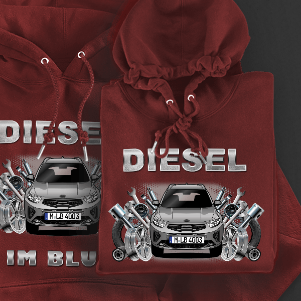 Stonic GT Line Hoodie für Damen u. Herren personalisiert mit deinem Auto u. Kennzeichen!