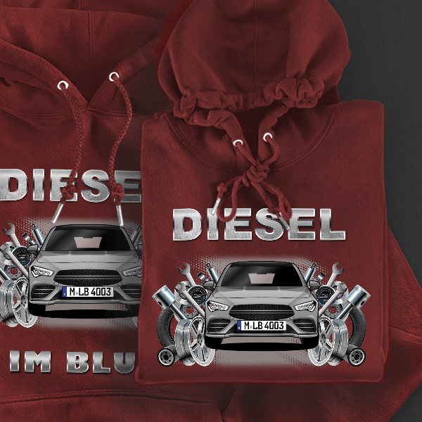 CLA Shooting Brake Hoodie für Damen u. Herren personalisiert mit deinem Auto u. Kennzeichen!