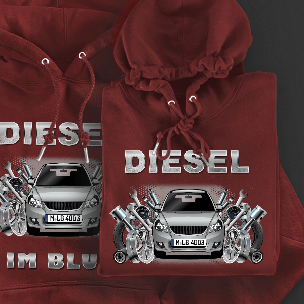 SX4 Limousine Hoodie für Damen u. Herren personalisiert mit deinem Auto u. Kennzeichen!