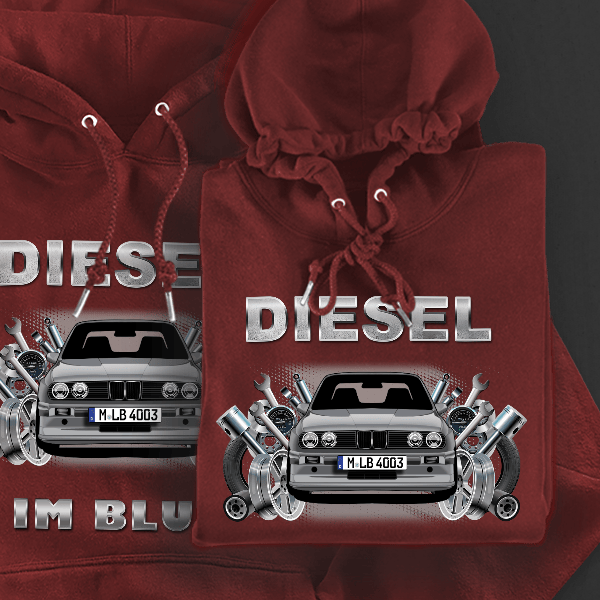 Stream Hoodie für Damen u. Herren personalisiert mit deinem Auto u. Kennzeichen!