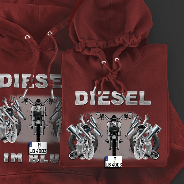 Softail Standart Hoodie für Damen u. Herren personalisiert mit deinem Motorrad u. Kennzeichen!