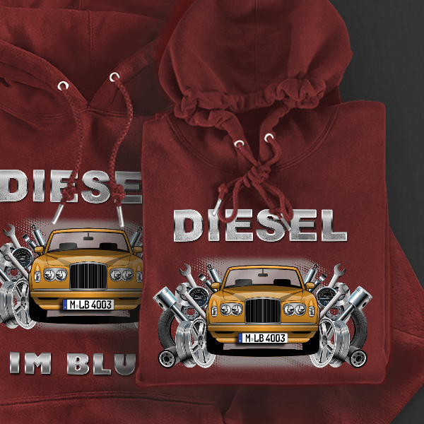 Continental Cabriolet Hoodie für Damen u. Herren personalisiert mit deinem Auto u. Kennzeichen!