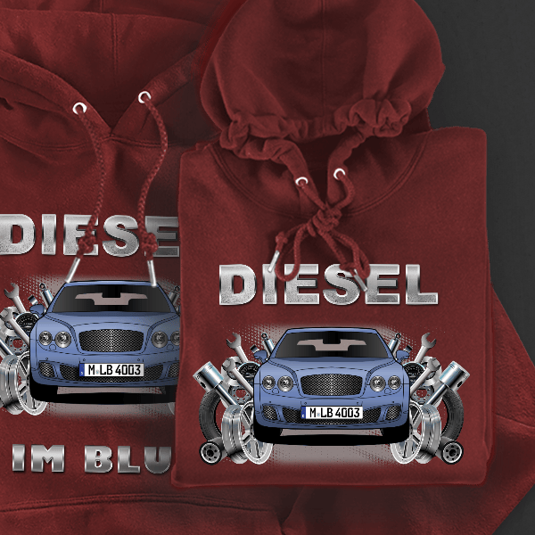 Continental Flying Spur Hoodie für Damen u. Herren personalisiert mit deinem Auto u. Kennzeichen!