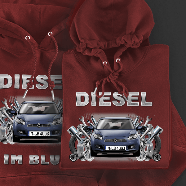 Bravo Hoodie für Damen u. Herren personalisiert mit deinem Auto u. Kennzeichen!