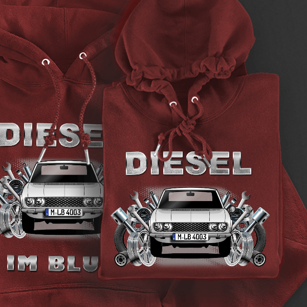 Dino Hoodie für Damen u. Herren personalisiert mit deinem Auto u. Kennzeichen!