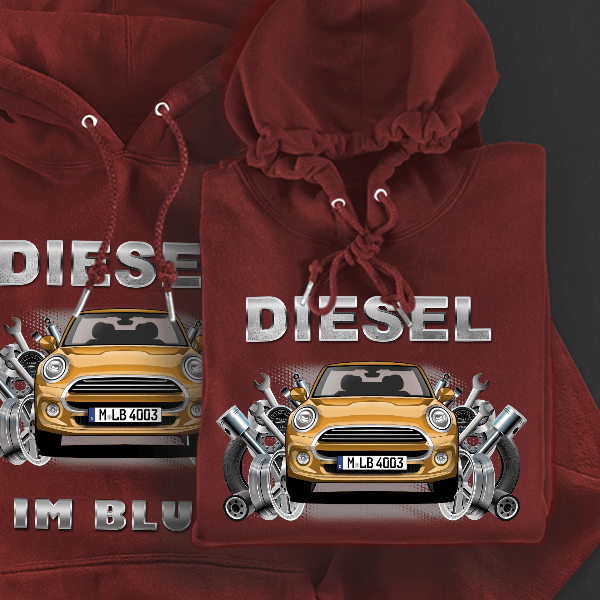 Cooper Cabriolet Hoodie für Damen u. Herren personalisiert mit deinem Auto u. Kennzeichen!