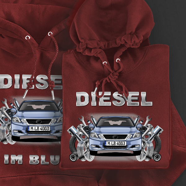GS Hoodie für Damen u. Herren personalisiert mit deinem Auto u. Kennzeichen!