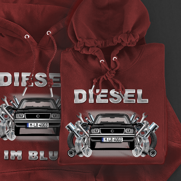 Ascona Coupe Hoodie für Damen u. Herren personalisiert mit deinem Auto u. Kennzeichen!