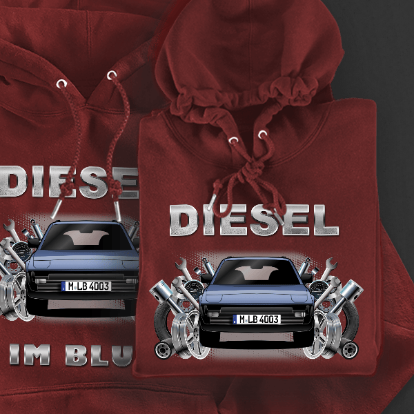X1/9 Cabriolet Hoodie für Damen u. Herren personalisiert mit deinem Auto u. Kennzeichen!