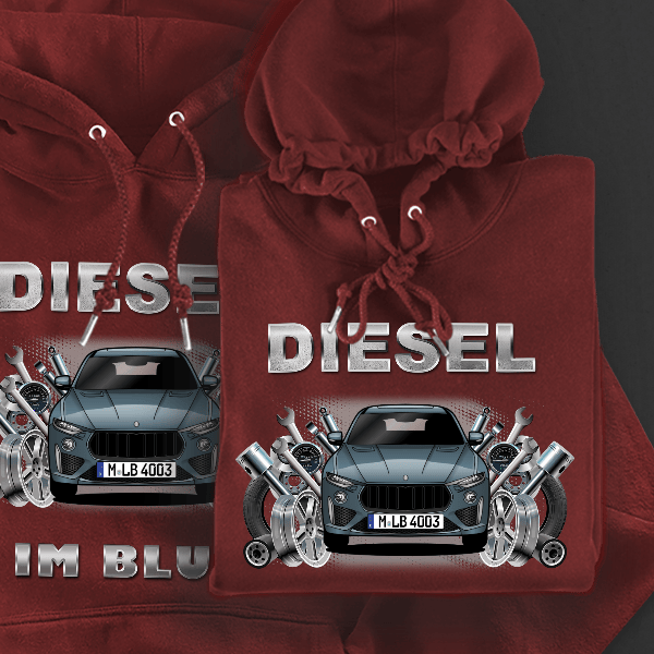 Levante Trofeo Hoodie für Damen u. Herren personalisiert mit deinem Auto u. Kennzeichen!
