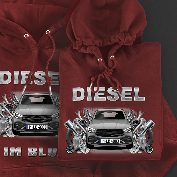 GLC Coupe Hoodie für Damen u. Herren personalisiert mit deinem Auto u. Kennzeichen!