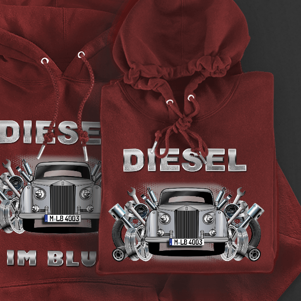 Silver Cloud Limousine Hoodie für Damen u. Herren personalisiert mit deinem Auto u. Kennzeichen!