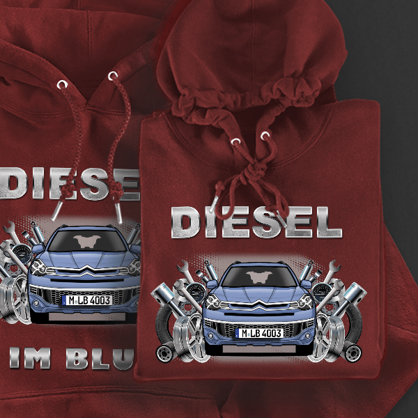 C Crosser Hoodie für Damen u. Herren personalisiert mit deinem Auto u. Kennzeichen!