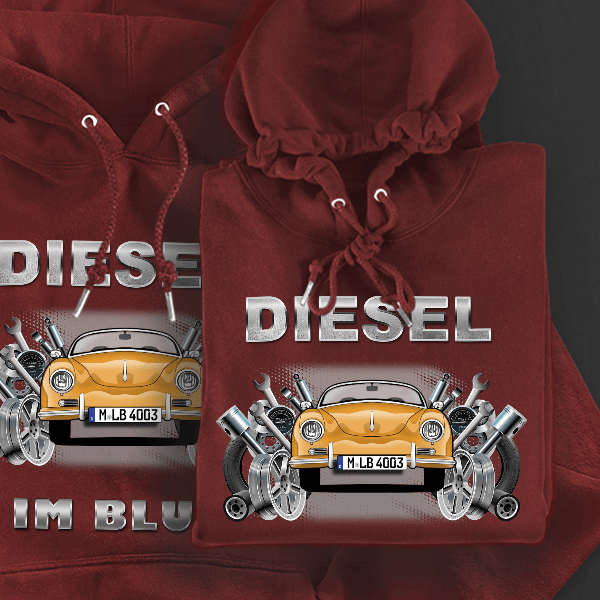 356 A Speedster Hoodie für Damen u. Herren personalisiert mit deinem Auto u. Kennzeichen!