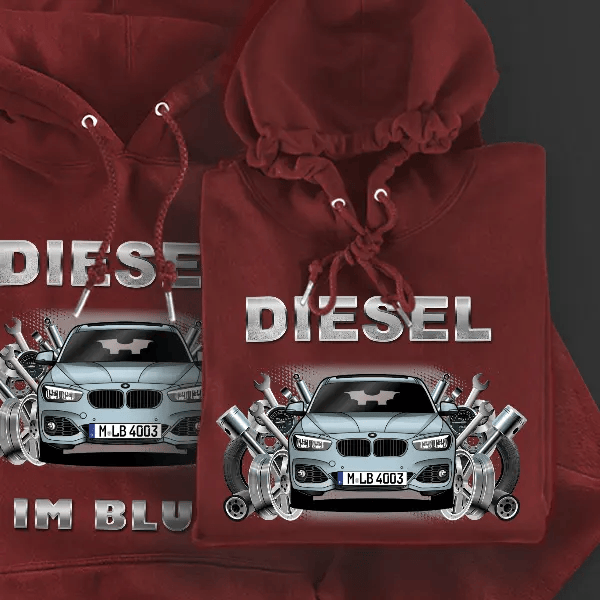 118d xDrive Hoodie für Damen u. Herren personalisiert mit deinem Auto u. Kennzeichen!