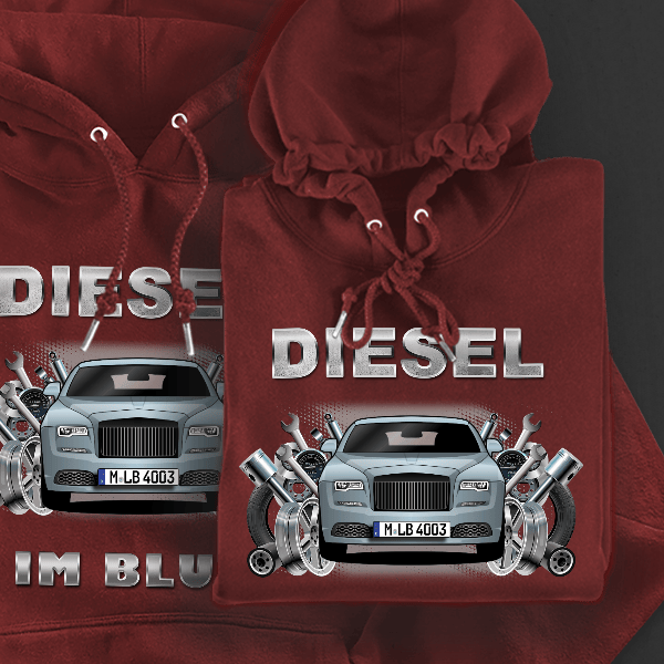 Dawn Hoodie für Damen u. Herren personalisiert mit deinem Auto u. Kennzeichen!