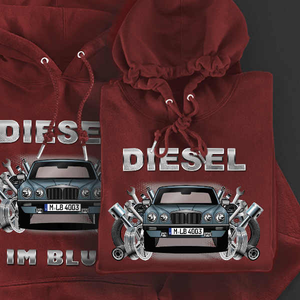 Daimler Hoodie für Damen u. Herren personalisiert mit deinem Auto u. Kennzeichen!