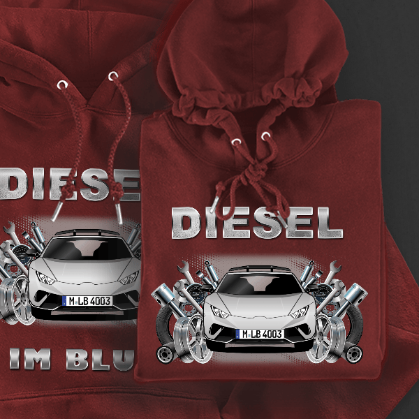 Huracan Spyder Carbiolet Hoodie für Damen u. Herren personalisiert mit deinem Auto u. Kennzeichen!