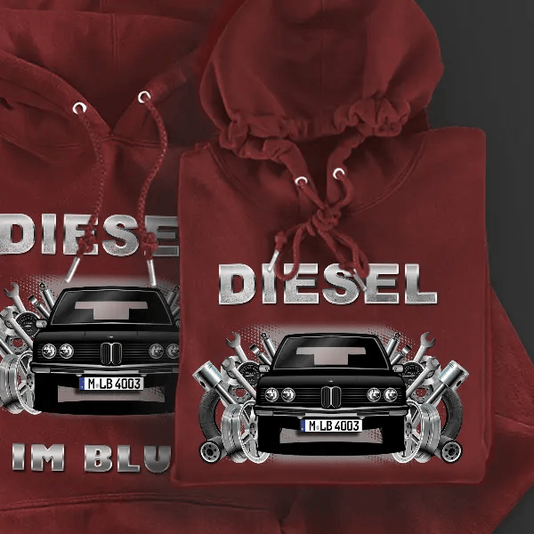 5er Reihe Hoodie für Damen u. Herren personalisiert mit deinem Auto u. Kennzeichen!