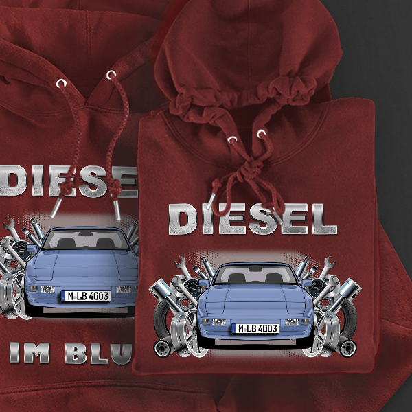 924 Coupe Hoodie für Damen u. Herren personalisiert mit deinem Auto u. Kennzeichen!