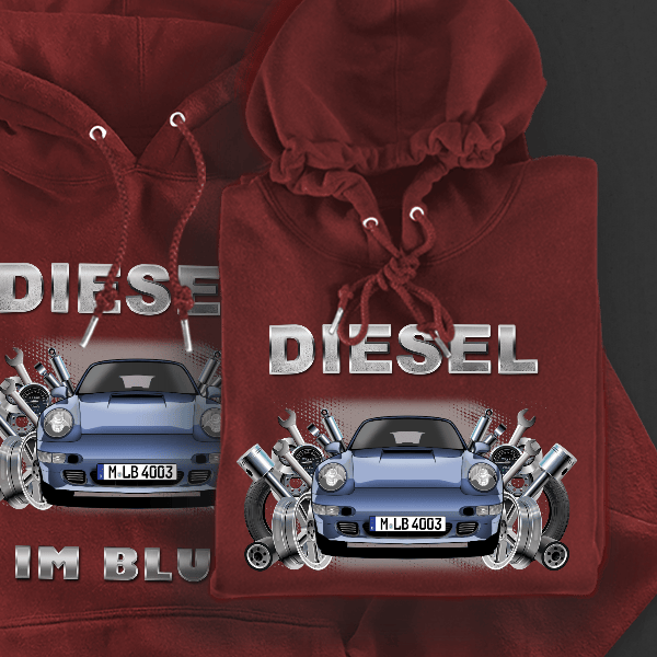 911 993 Cabriolet Hoodie für Damen u. Herren personalisiert mit deinem Auto u. Kennzeichen!