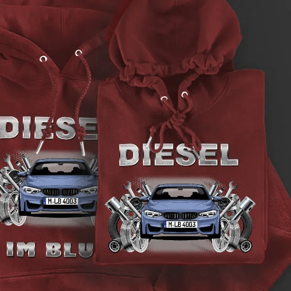 M4 Hoodie für Damen u. Herren personalisiert mit deinem Auto u. Kennzeichen!