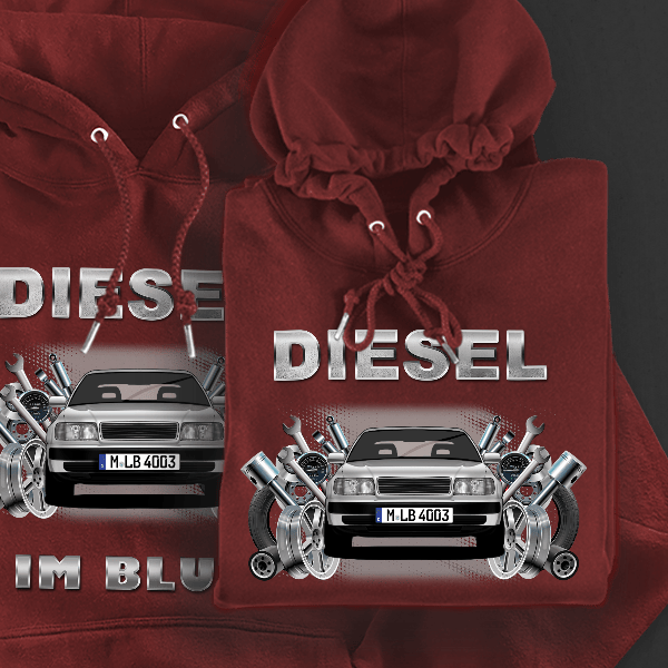S4 Hoodie für Damen u. Herren personalisiert mit deinem Auto u. Kennzeichen!