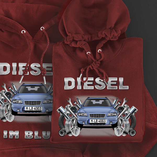 XC70 Hoodie für Damen u. Herren personalisiert mit deinem Auto u. Kennzeichen!