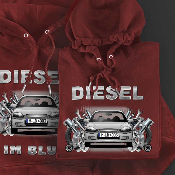 Civic (3-Türer) Hoodie für Damen u. Herren personalisiert mit deinem Auto u. Kennzeichen!