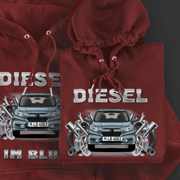 HR-V Hoodie für Damen u. Herren personalisiert mit deinem Auto u. Kennzeichen!