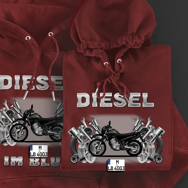 XT600 Hoodie für Damen u. Herren personalisiert mit deinem Motorrad u. Kennzeichen!