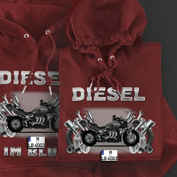 Rocket 3 Hoodie für Damen u. Herren personalisiert mit deinem Motorrad u. Kennzeichen!